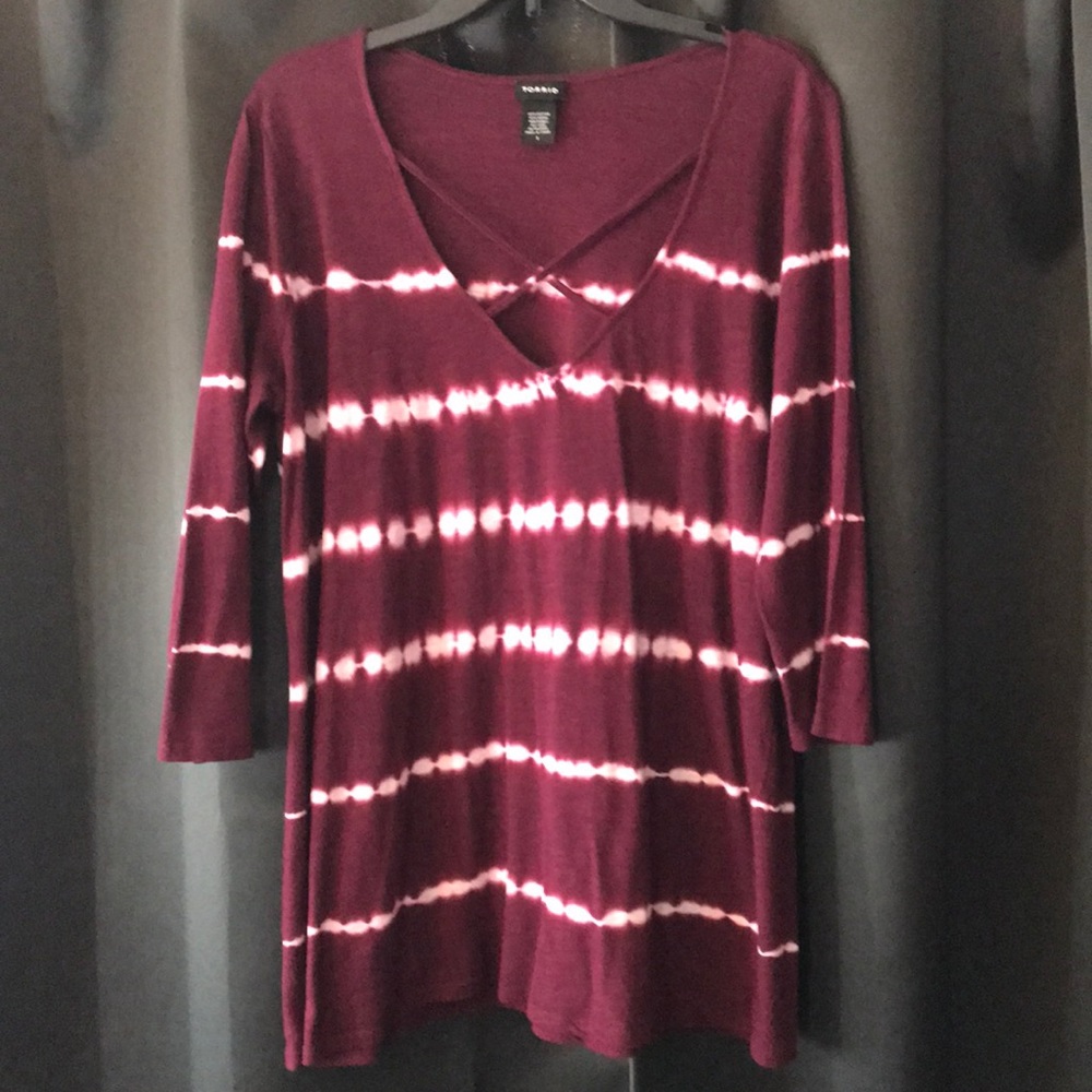 Torrid red and white striped top
